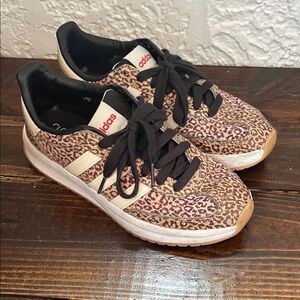 Adidas Leopard Pattern Sneakers with Black and White Accents